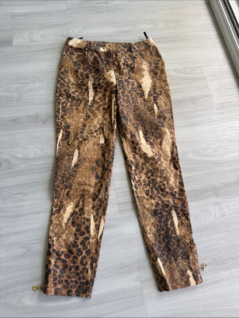 Vintage Christian Dior Boutique Leopard Print Pants Made in France Size 6